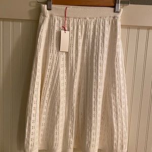 Anthropologie Knitted Cream Skirt